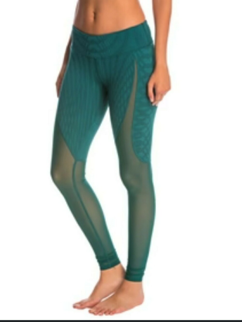 ALO Yoga Motion Yoga Legging - Teal W/Mesh - M (EUC)